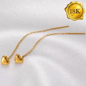 3D MINI HEART 18KT SOLID GOLD HOLLOW EARRINGS