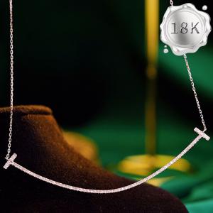 LUXURY COLLECTION ! 0.30 CT GENUINE DIAMOND 18KT SOLID GOLD NECKLACE
