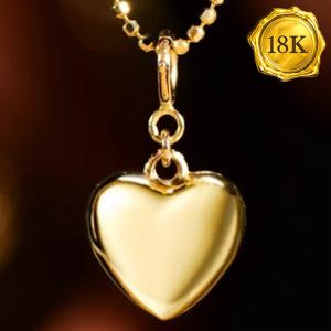NEW! 18KT SOLID GOLD HEART SHAPED PENDANT