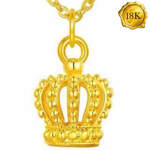 AWESOME ! CROWN 24KT SOLID GOLD PENDANT
