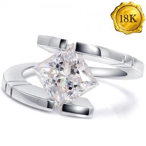 (CERTIFICATE REPORT) 3.00 CT DIAMOND MOISSANITE 18KT SOLID GOLD ENGAGEMENT RING