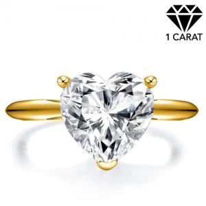 (CERTIFICATE REPORT) 1.00 CT DIAMOND MOISSANITE (D/VVS) SOLITAIRE 14KT SOLID GOLD ENGAGEMENT RING