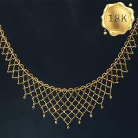 EXCLUSIVE ! 45CM 18 INCHES AU750 18KT SOLID GOLD ADJUSTABLE LACE NECKLACE
