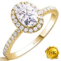 (CERTIFICATE REPORT) 1.00 CT DIAMOND MOISSANITE ENGAGEMENT (OVAL CUT/VVS) & 1/5 CT DIAMOND MOISSANITE SOLITAIRE 18KT SOLID GOLD ENGAGEMENT RING