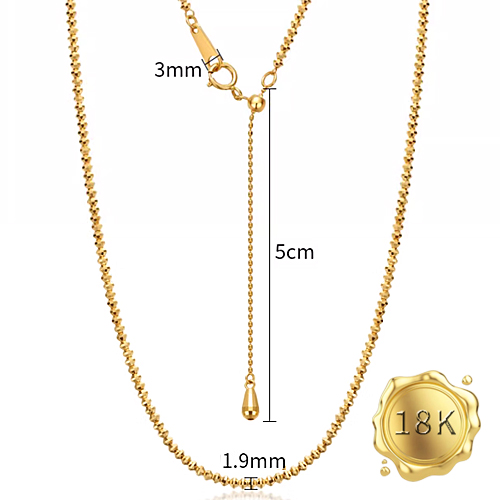 Exclusive 45cm 18 Inches Au750 Bead Chain 18kt Solid Gold Necklace Item