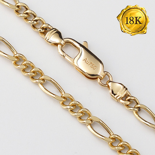 Jewelryroom.com - 40CM 5G AU750 FIGARO CHAIN 18KT SOLID GOLD NECKLACE ...