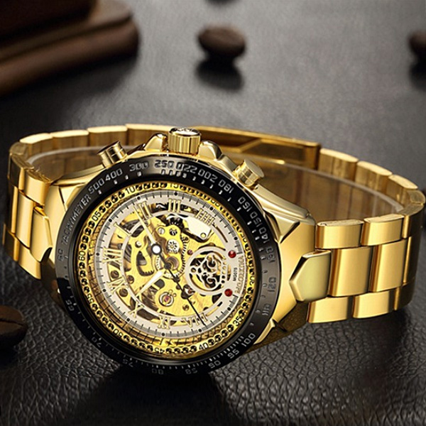 Jewelryroom.com - CLASSIC CHRONOGRAPH 18K GOLD-PLATED WATER RESISTANT ...