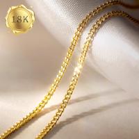18 INCHES AU750 CURB CHAIN 18KT SOLID GOLD NECKLACE