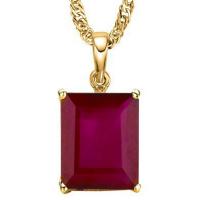 1.00 CT AFRICAN RUBY 10KT SOLID GOLD PENDANT