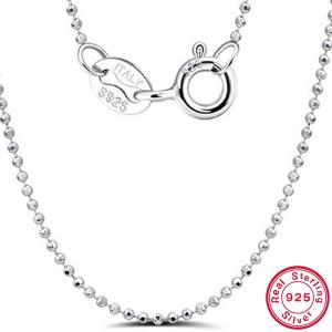 60CM ITALY BALL BEAD CHAIN 925 STERLING SILVER NECKLACE