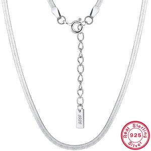 41CM ITALY SNAKE CHOKER CHAIN 925 STERLING SILVER NECKLACE