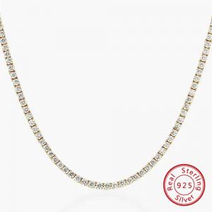 EXCLUSIVE ! 7.50 CT DIAMOND MOISSANITE 40CM 16INCH 925 STERLING SILVER NECKLACE