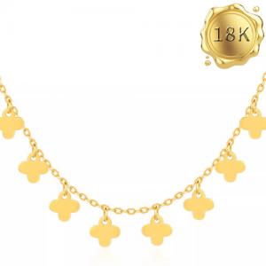 EXCLUSIVE ! LUCKY CLOVER 18KT SOLID GOLD NECKLACE