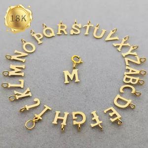 EXCLUSIVE ! PERSONALIZED INITIAL LETTER 18KT SOLID GOLD PENDANT