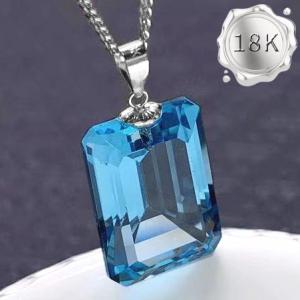 PRICELESS ! 10.00 CT BABY SWISS BLUE TOPAZ 18KT SOLID GOLD PENDANT