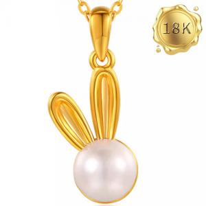 EXCLUSIVE ! CUTE BUNNY 18KT SOLID GOLD PENDANT