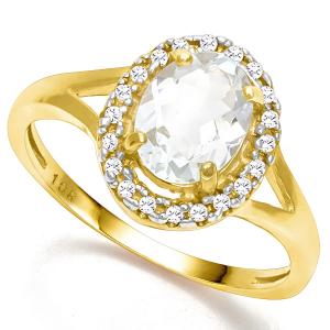 AWESOME ! 4/5 CT AQUAMARINE & DIAMOND 10KT SOLID GOLD RING