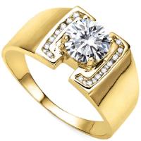 RING SIZE 9 ! 1/2 CT DIAMOND MOISSANITE (HEART & ARROWS CUT/VVS) & 1/5 CT DIAMOND 10KT SOLID GOLD ENGAGEMENT MENS RING